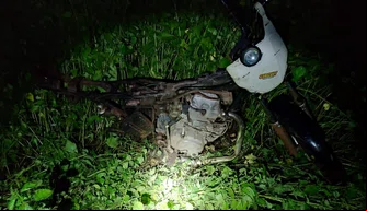 Motocicleta conduzida pela vítima