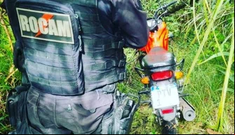 Motocicleta recuperada em Timon pela Rocam-PI.