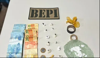 Materiais apreendidos pela Polícia Militar